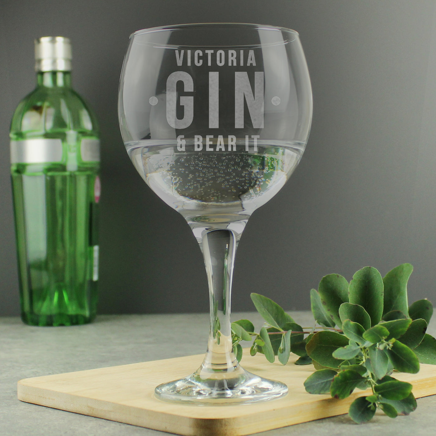 Personalised Gin & Bear It Glass Gift Set