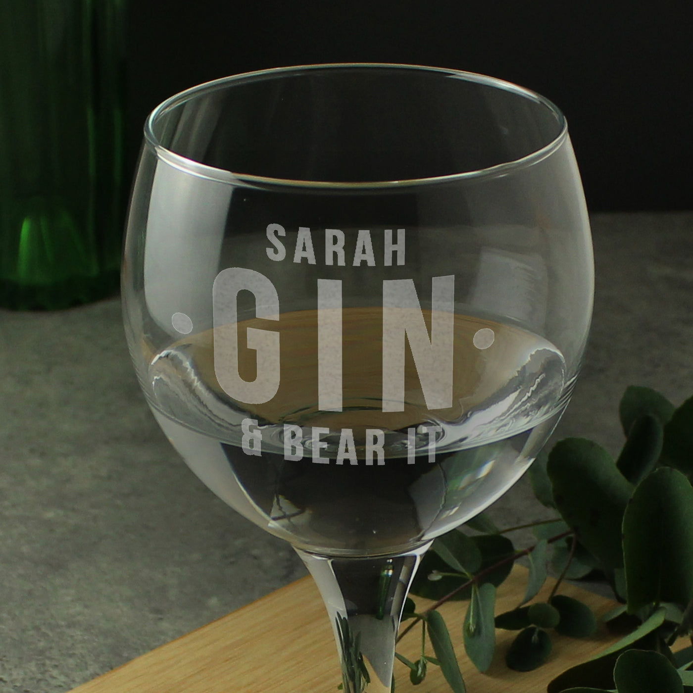 Personalised Gin & Bear It Glass Gift Set