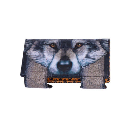 Guardian Wolf Embossed Purse 18.5cm