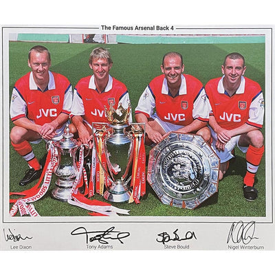 Arsenal FC Famous Back 4 Signed Framed Print