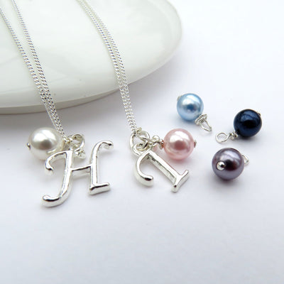 Personalised  Pearl & Initial Necklace