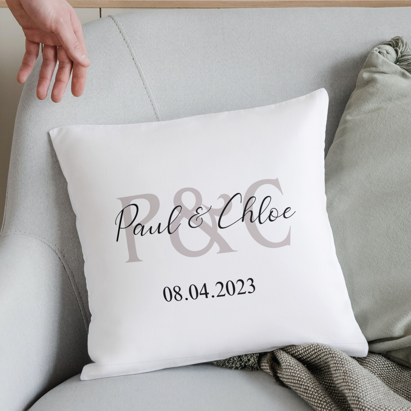 Personalised Mr & Mrs Couples Initial Cushion