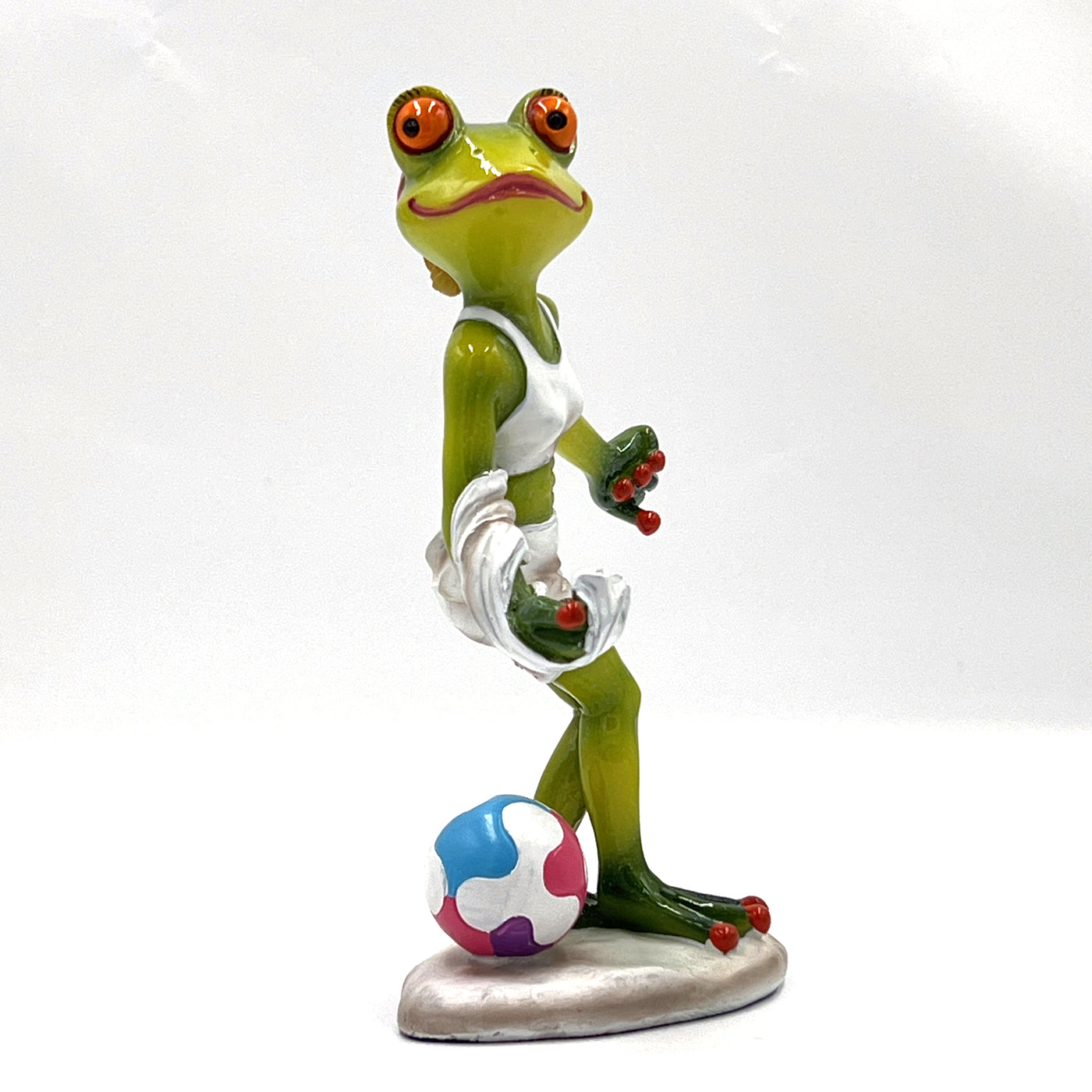 Comical Frog Ornament - Female Footballer / Lioness!