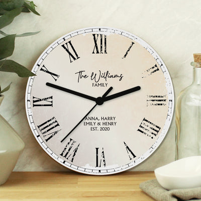 Personalised Rustic Message Wooden Clock
