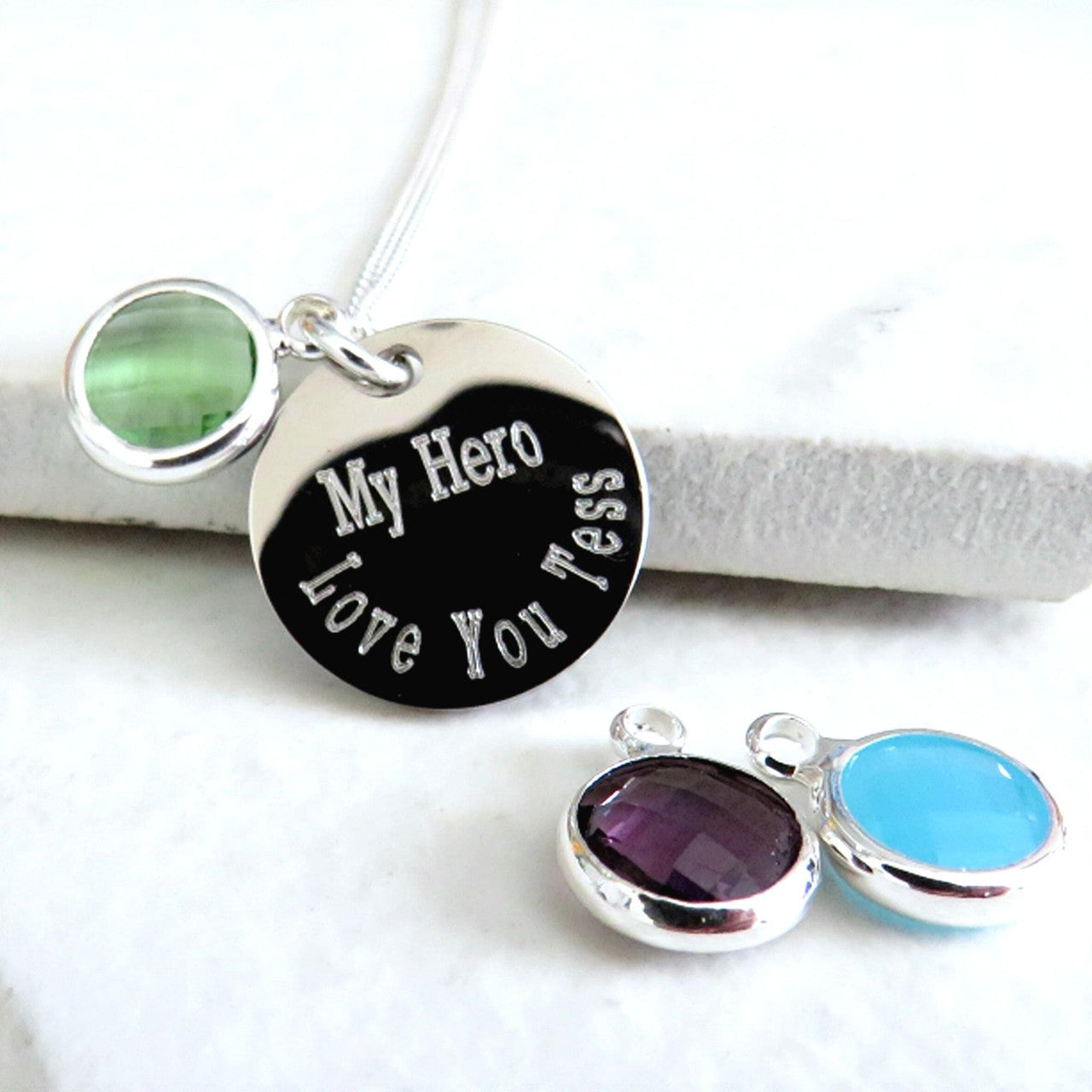 Personalised Stainless Steel Birthstone Duchess Necklace