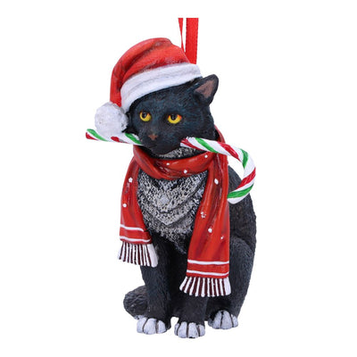 Candy Cane Cat Hanging Ornament (LP) 9cm