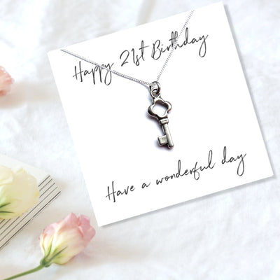 Happy 21st Birthday Necklace & Message Card