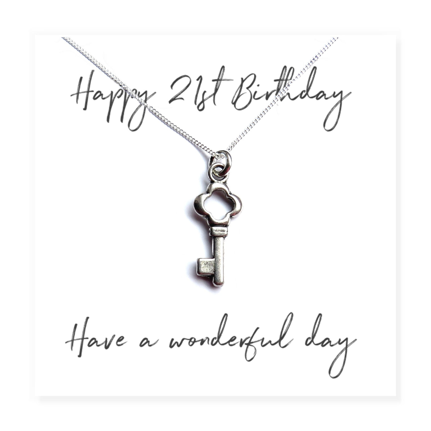 Happy 21st Birthday Necklace & Message Card