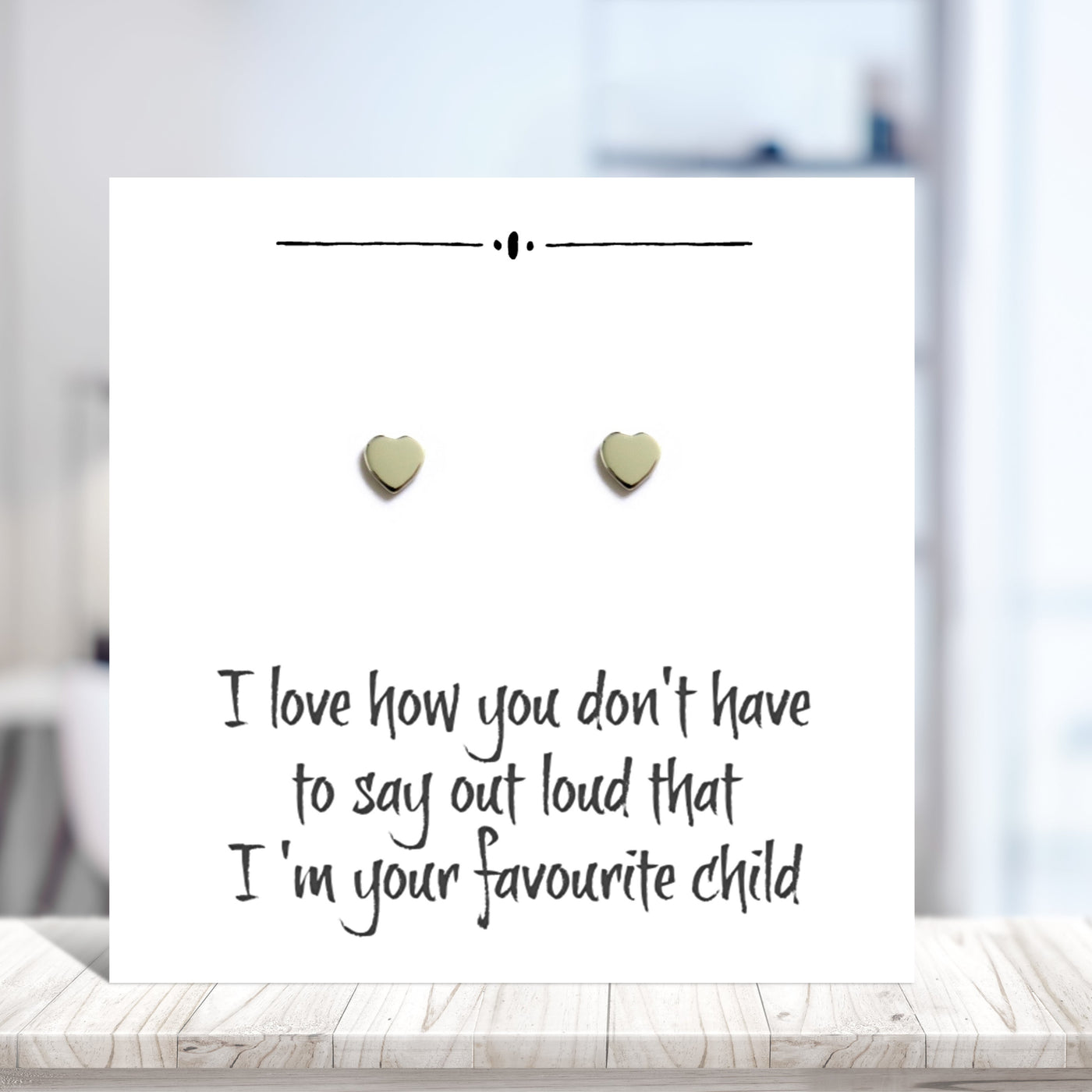 Heart on Funny Message Card for Mum