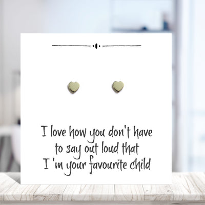 Heart on Funny Message Card for Mum