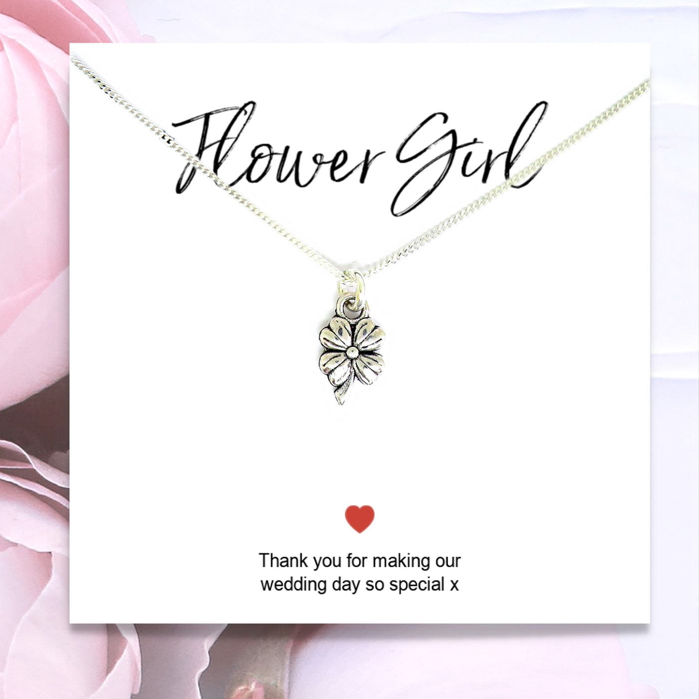 Flower Girl Necklace & Thank You Card