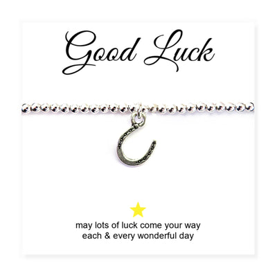 Horseshoe Charm Bracelet with Good Luck Message Card