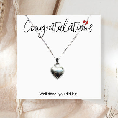 Congratulations Heart Charm Necklace Card