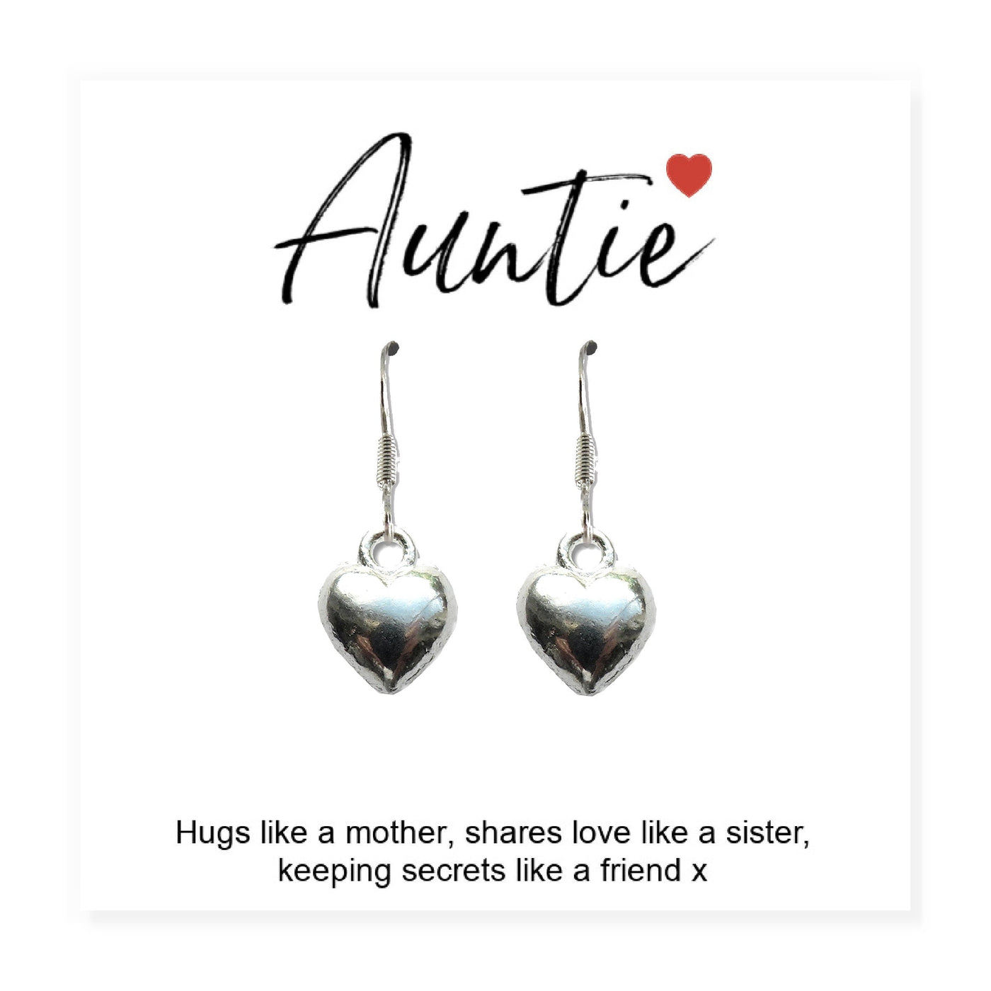 Auntie Heart Earrings & Gift Card