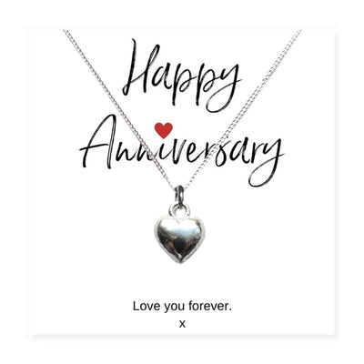 Heart Necklace &  Anniversary Message Gift Card