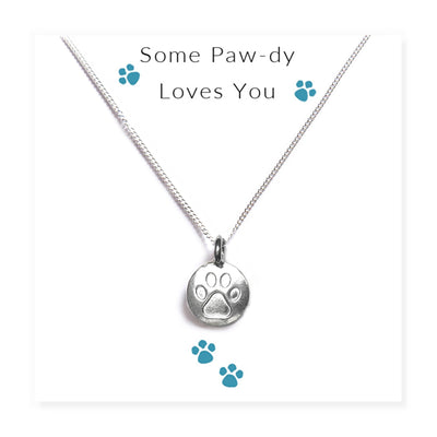 Some Paw-dy Loves You - Necklace on Message Card