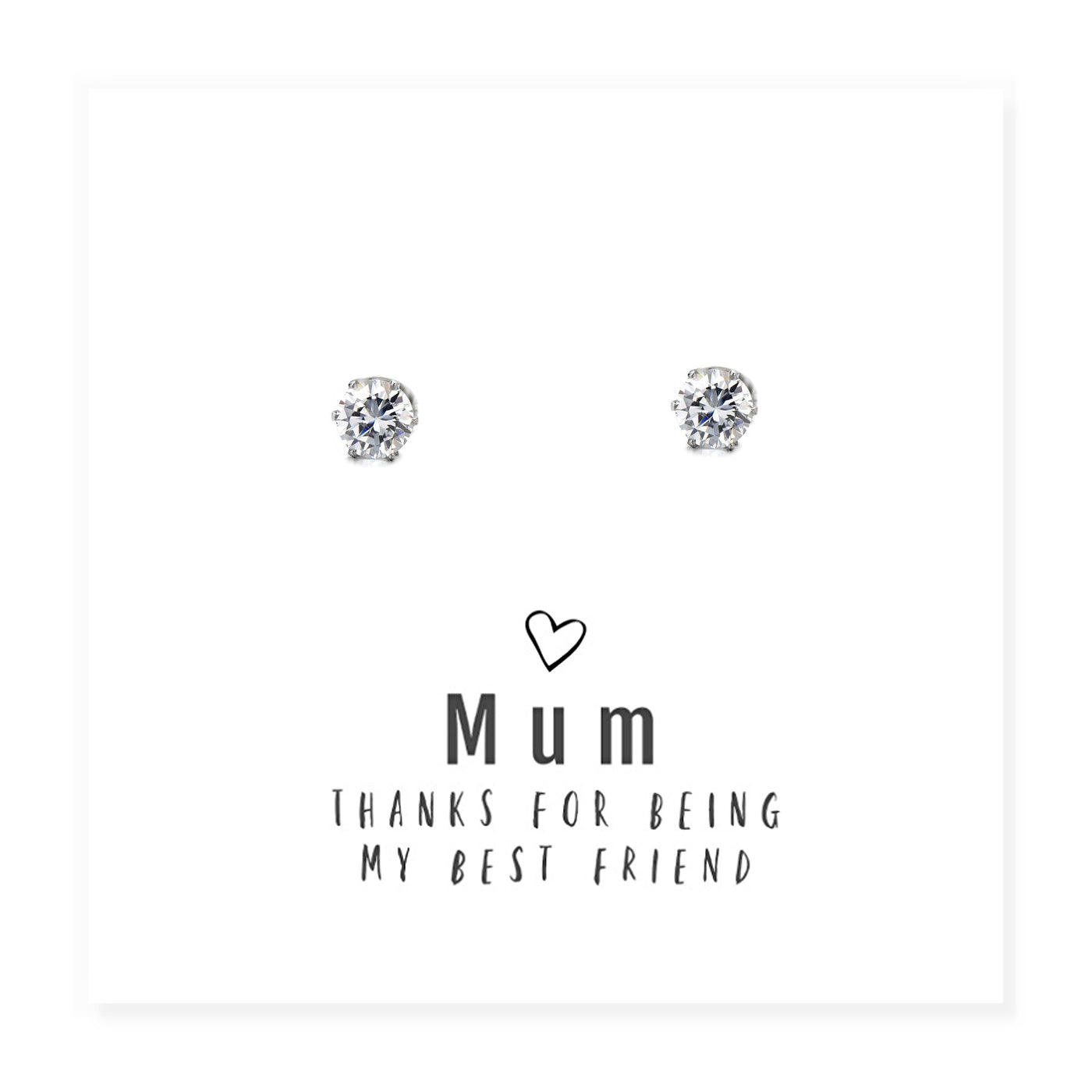 Mum Thanks For Being My Best Friend - Earrings & Message Card