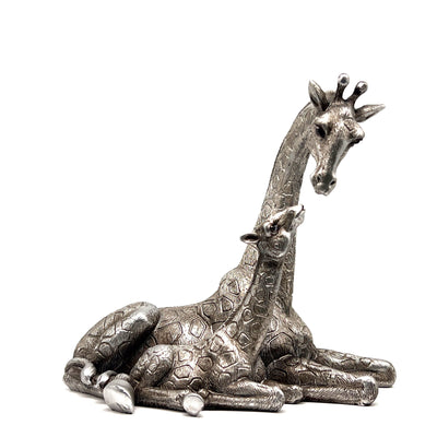 Mother and Baby - Silver Giraffe Ornament - TwoBeeps.co.uk