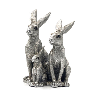 Reflections by Leonardo Silver Hare Family Ornament - TwoBeeps.co.uk