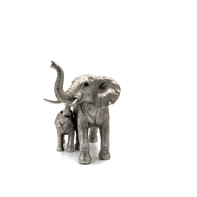 Mother & Baby - Silver Elephant Ornament - TwoBeeps.co.uk
