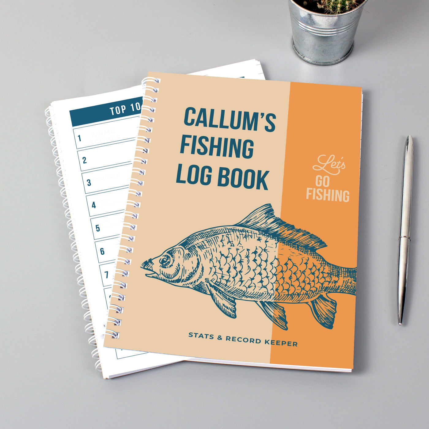 Personalised A5 Fishing Log Book - TwoBeeps.co.uk