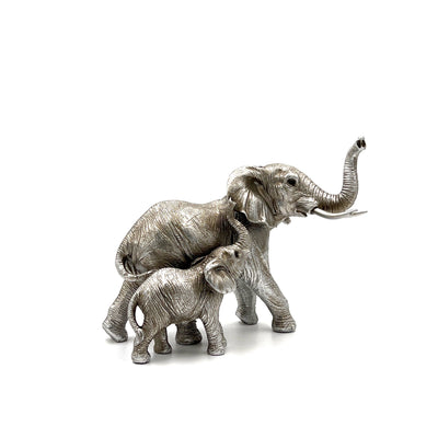 Mother & Baby - Silver Elephant Ornament - TwoBeeps.co.uk