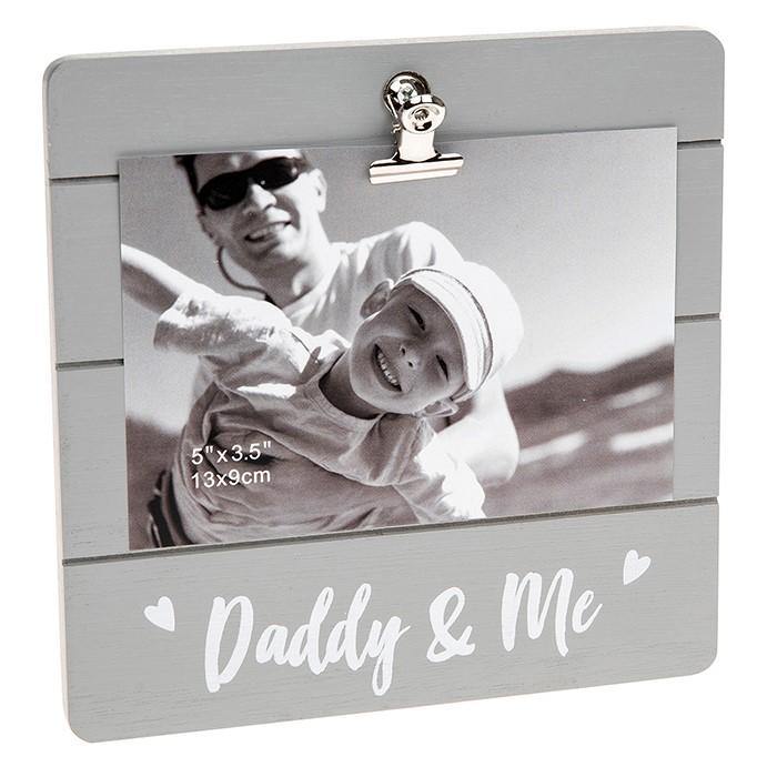 Daddy & Me Grey Cutie Clip Photo Frame - TwoBeeps.co.uk