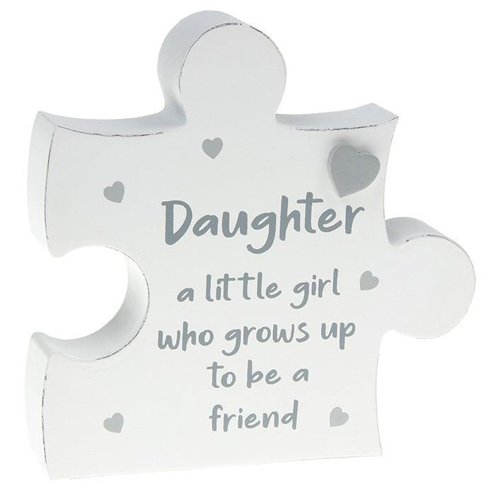 Jigsaw Words Plaque Daughter - 12cm - TwoBeeps.co.uk