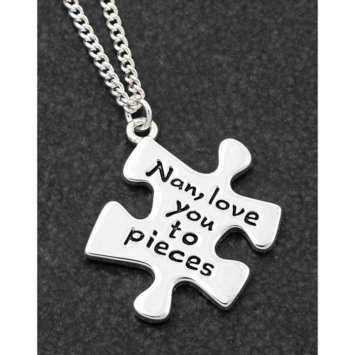 Jigsaw Silver Plated Necklace Nan - TwoBeeps.co.uk