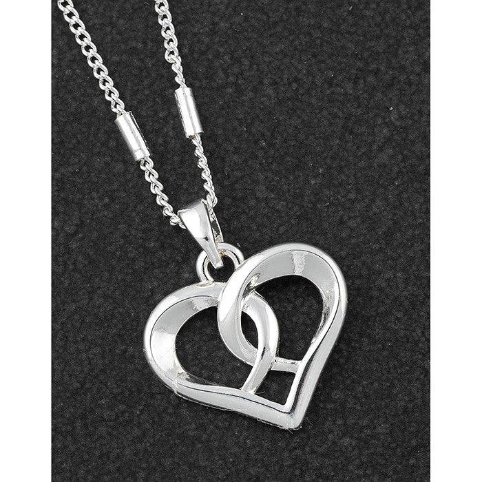 Kiss Collection Silver Plated Heart Kiss Necklace - TwoBeeps.co.uk