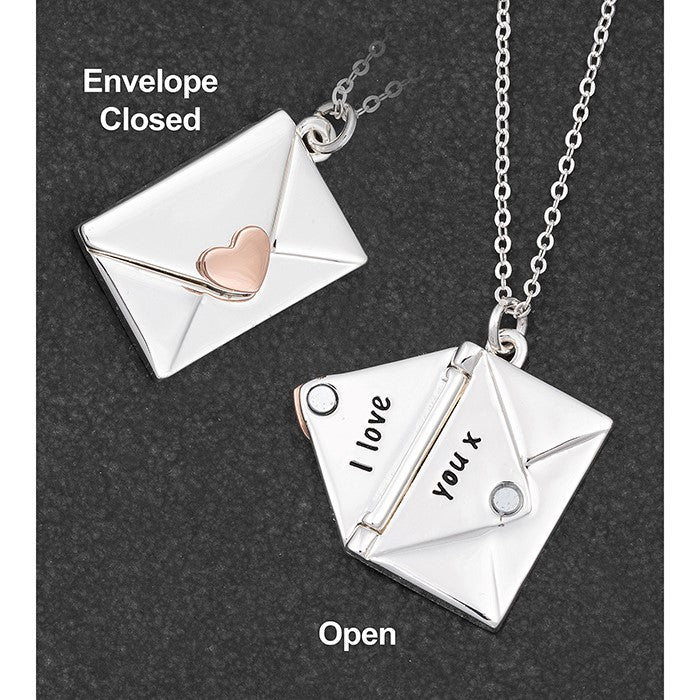 Two Tone Love Letter Silver Plated Necklace Love