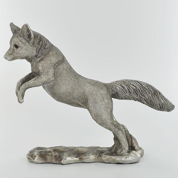 Silver Jumping Fox Ornament - TwoBeeps.co.uk