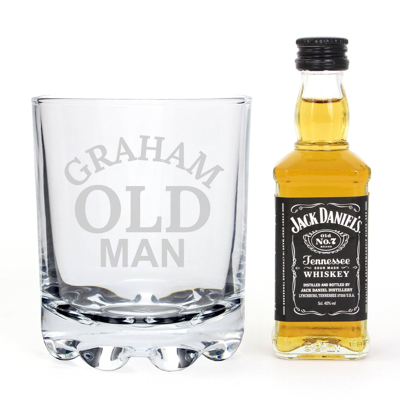 Personalised Old Man Tumbler and Whiskey Miniature Set - TwoBeeps.co.uk