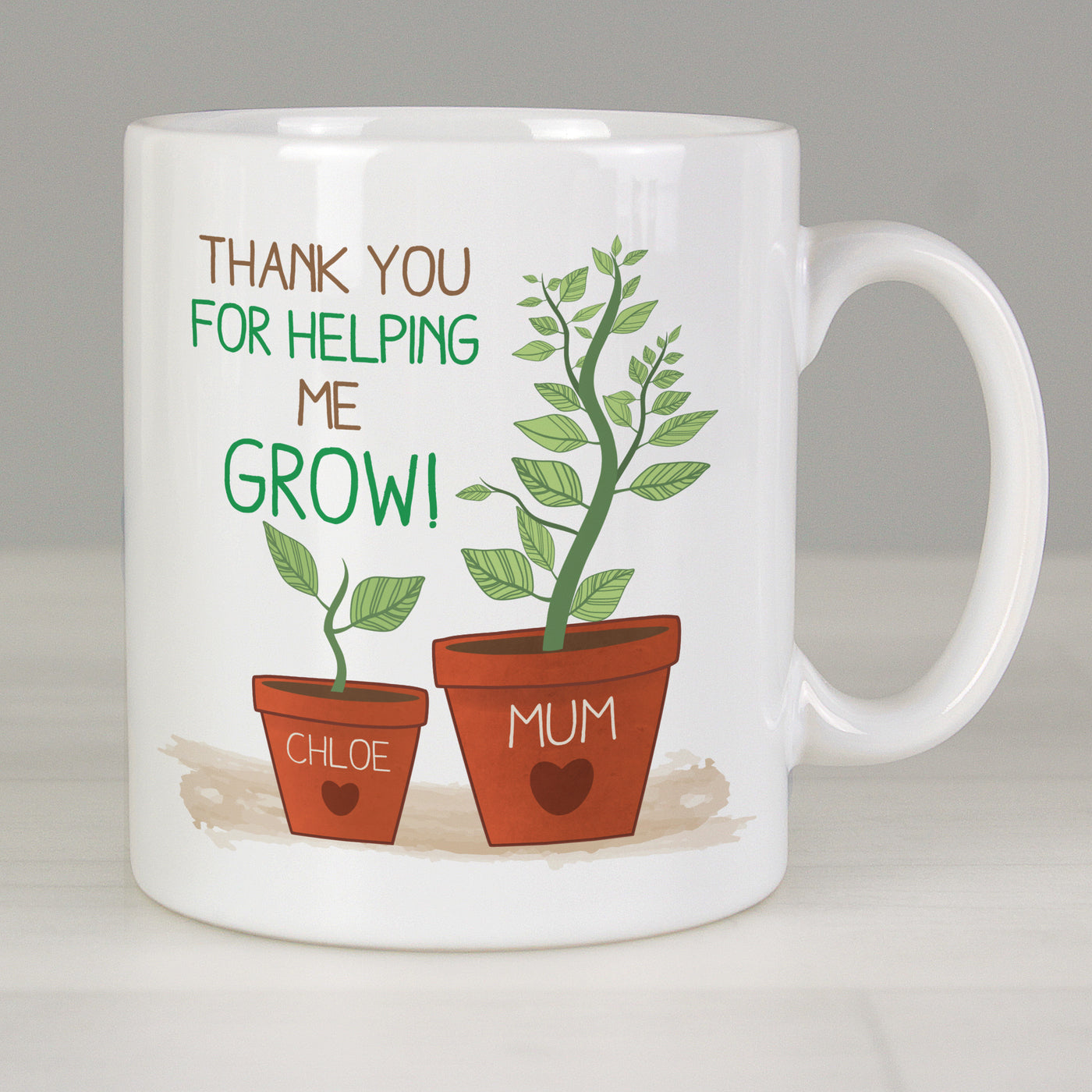 Personalised Helping Me Grow Mug - TwoBeeps.co.uk