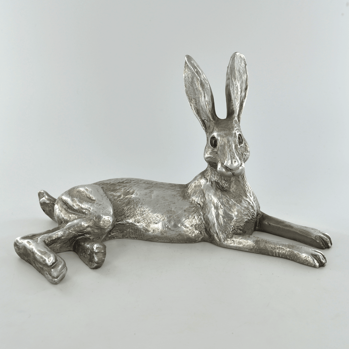 Antique Silver Bluebell Hare Ornament 21cm - TwoBeeps.co.uk
