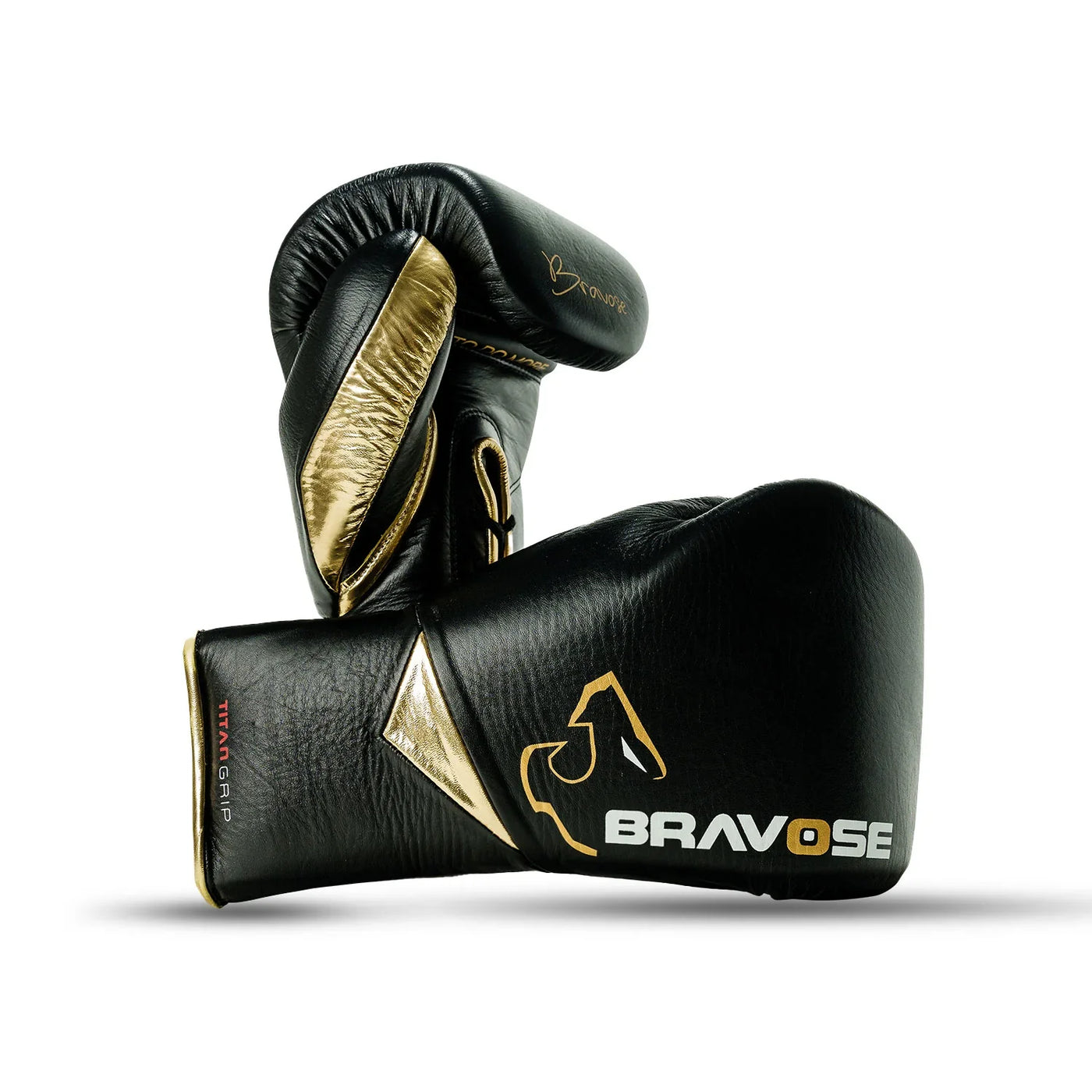 Bravose Titan Grip Leather Lace-up Boxing Gloves