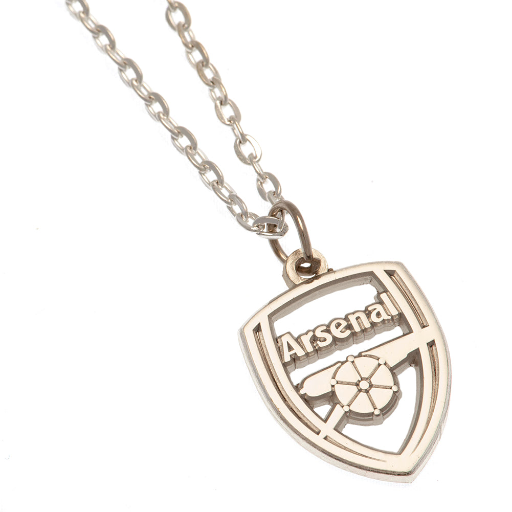 Arsenal FC Silver Plated Pendant & Chain CR