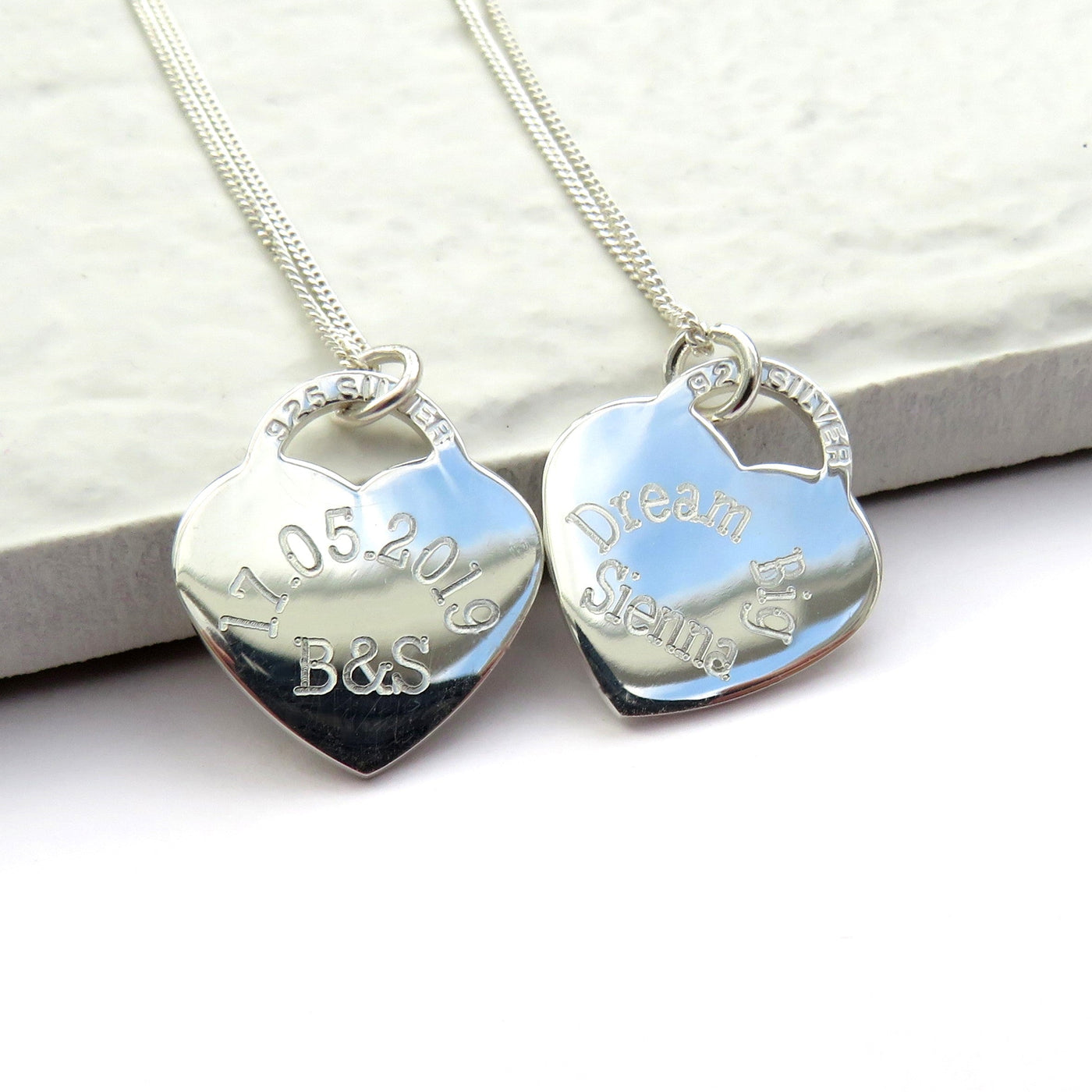 Personalised Sterling Silver Heart Tag Necklace