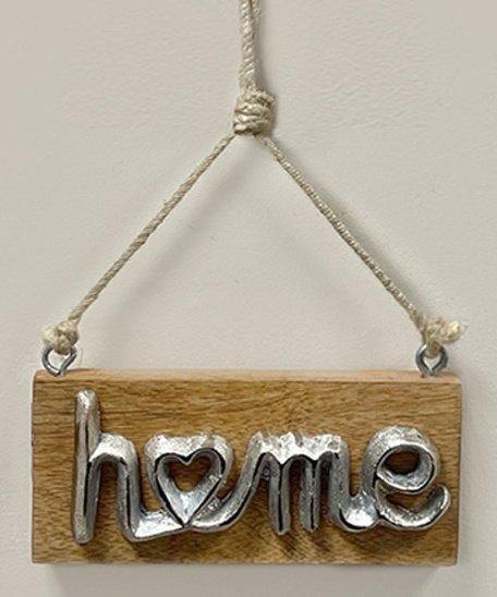 Home Wood Wall Plaque Sign, 18cm - TwoBeeps.co.uk