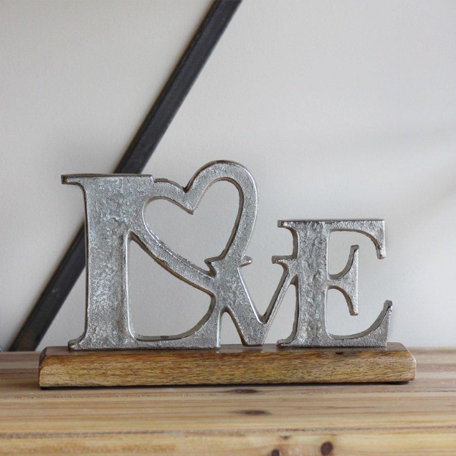 Love - Wooden Ornament Sign, 28cm - TwoBeeps.co.uk