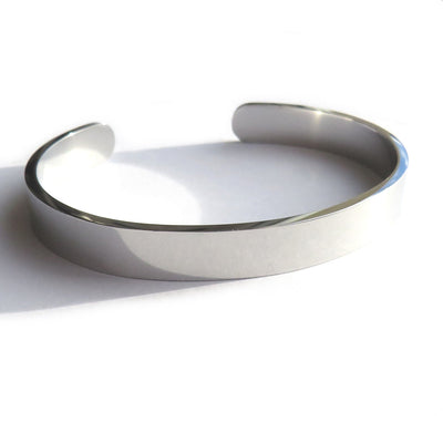 Men's Solid Stainless Steel  Silver Bangle