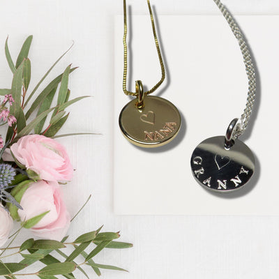 Personalised Mini Disc with Heart Symbol Necklace