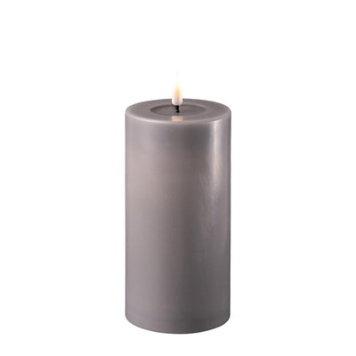 DeluxeHomeArt Grey LED Candle 7.5 * 15 cm - TwoBeeps.co.uk