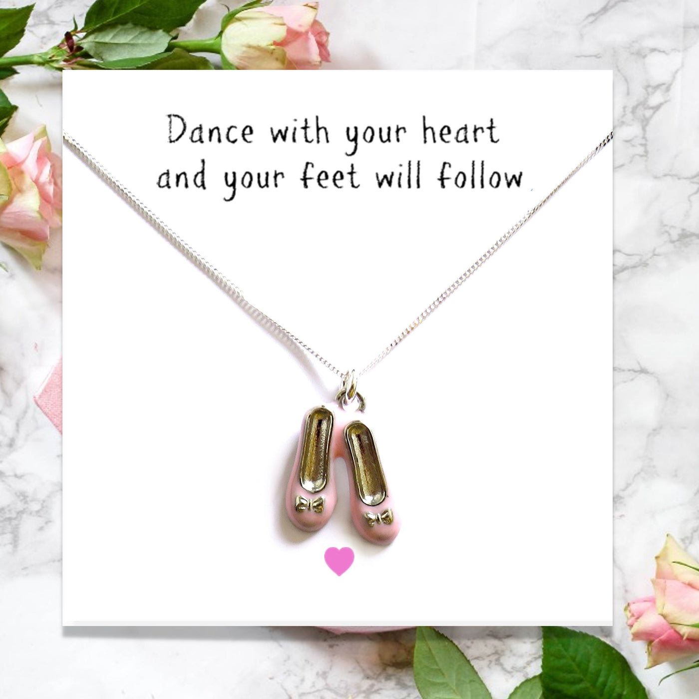Ballet Shoes Necklace & Message Card