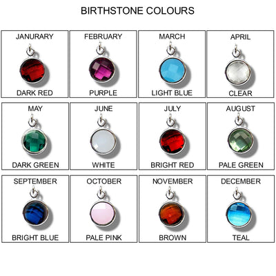 Birthstone Silver Drop Earrings