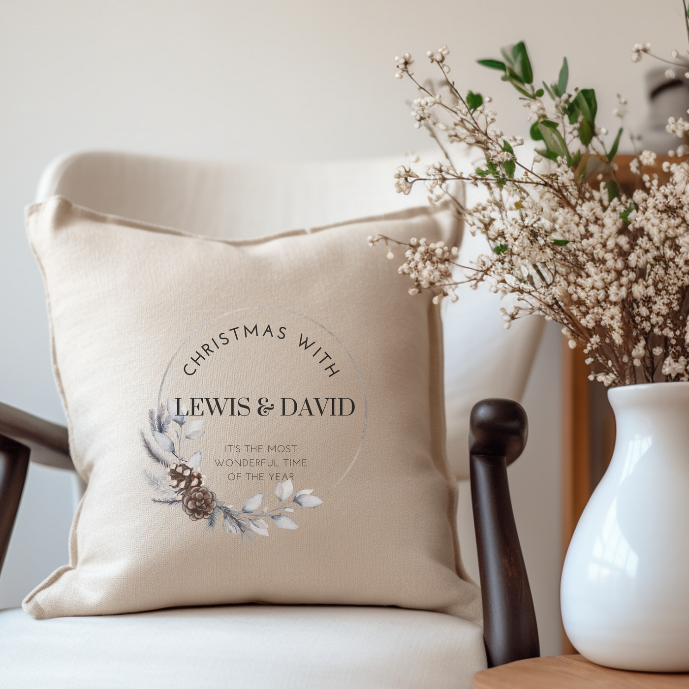 Personalised Christmas With... Cushion