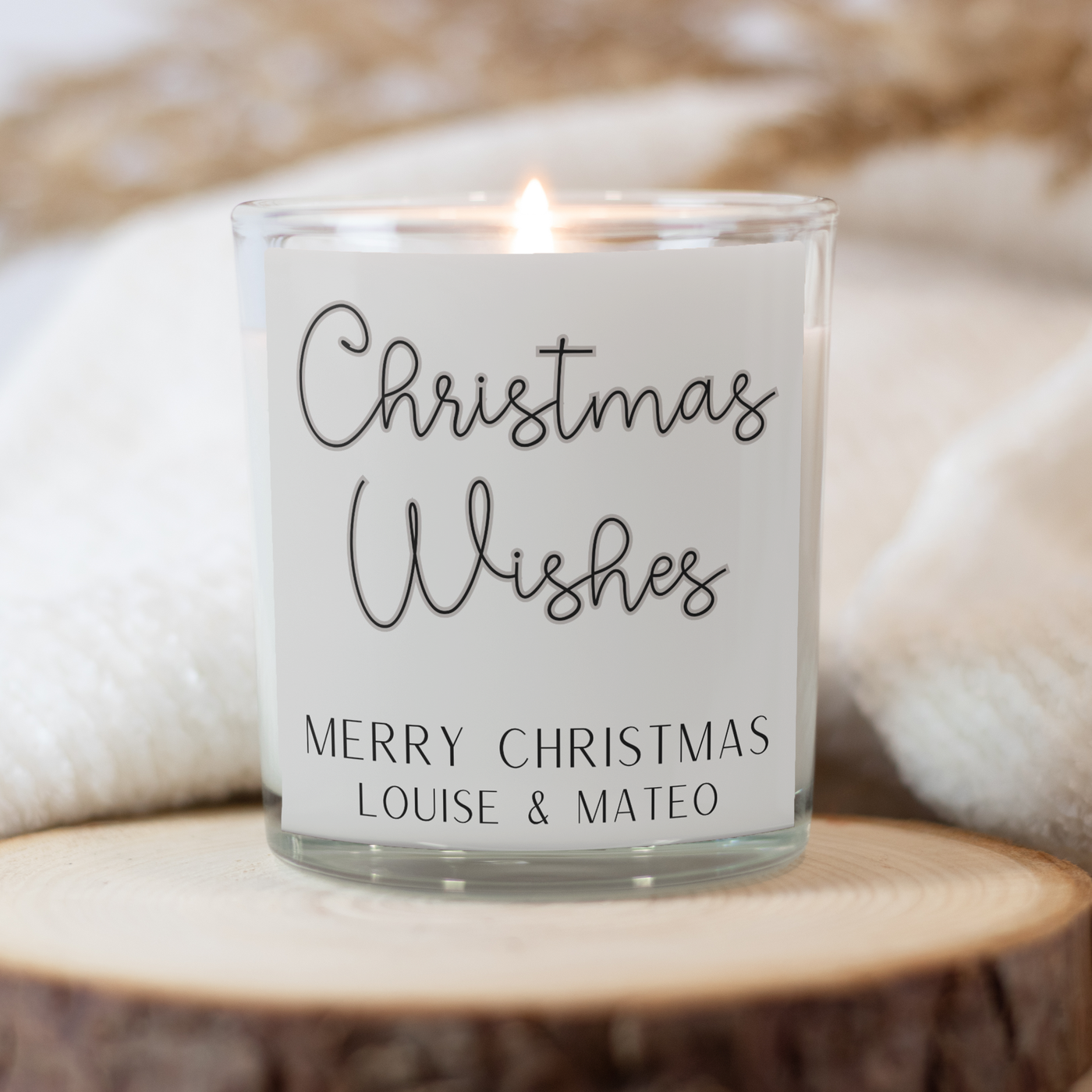 Personalised Christmas Wishes Candle