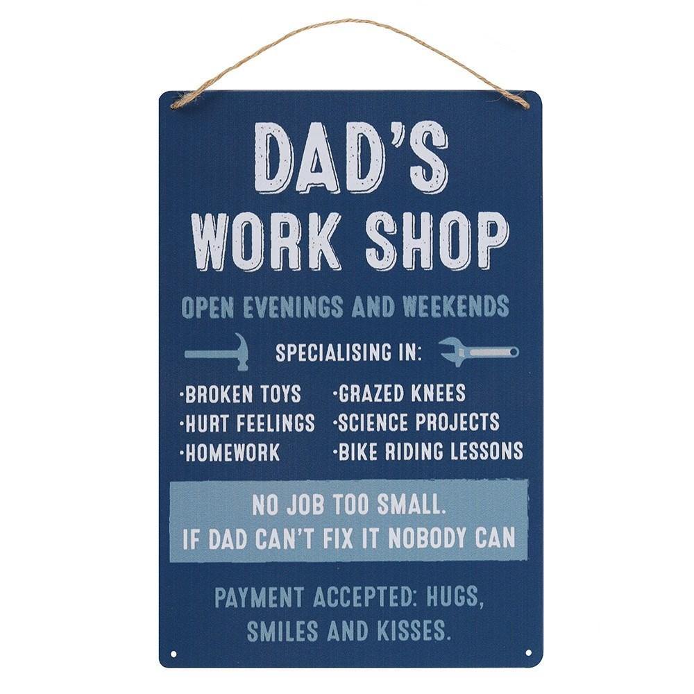 Dad's Workshop Metal Plaque Sign - TwoBeeps.co.uk