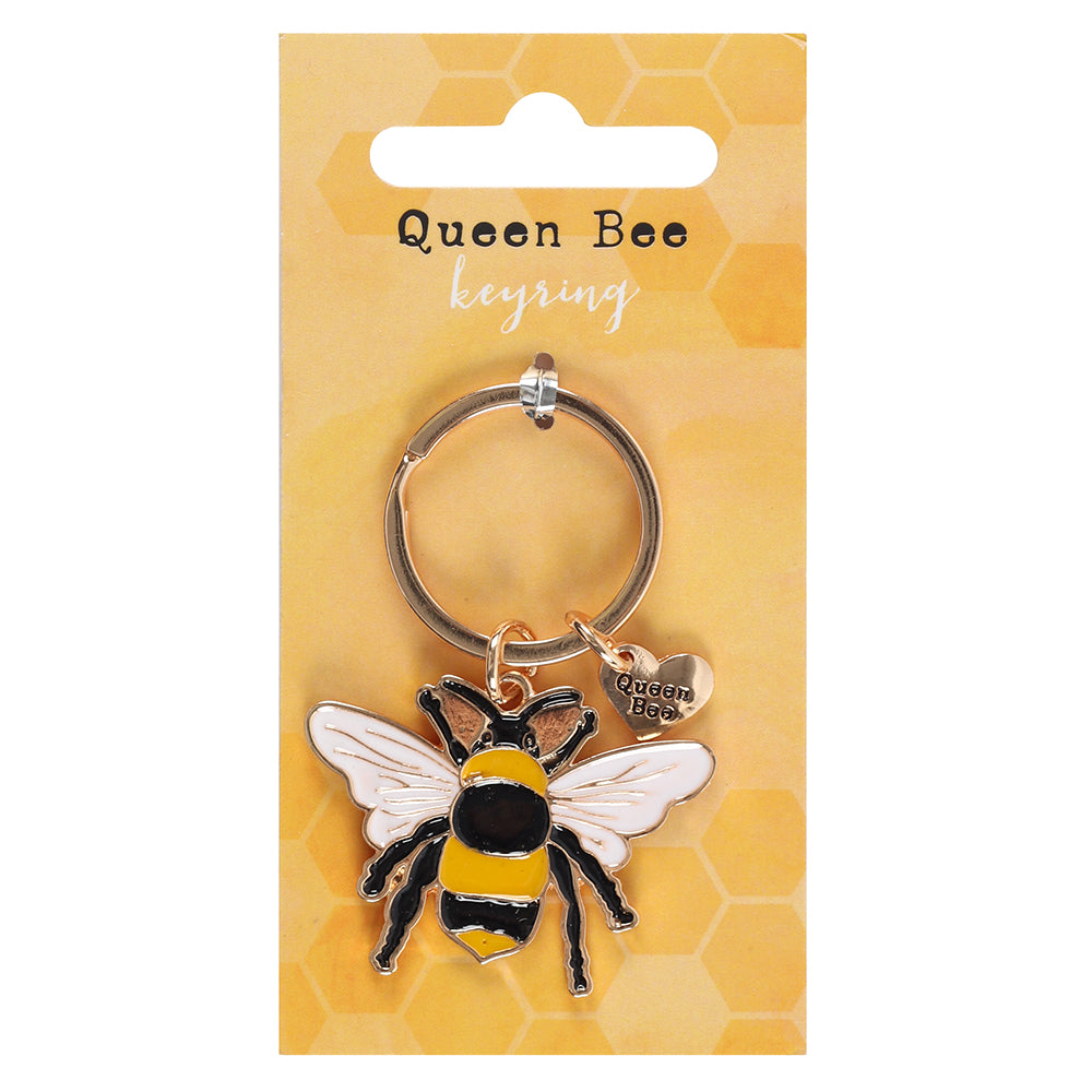 Queen Bee Enamel Keyring - TwoBeeps.co.uk