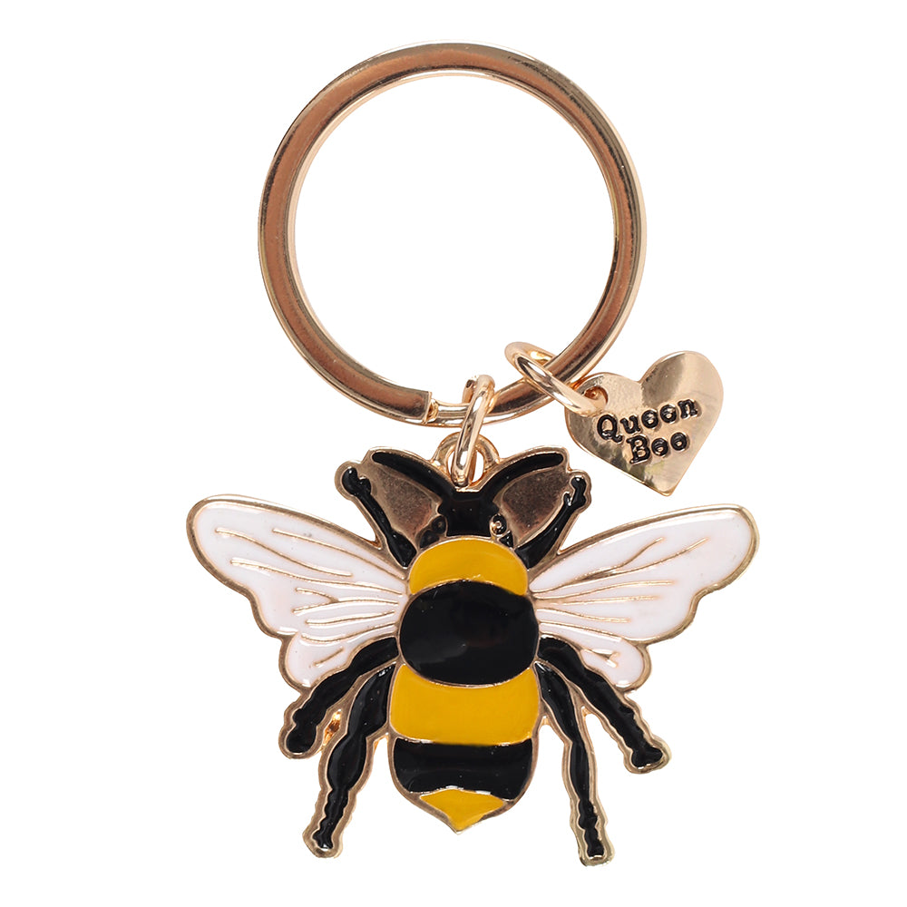 Queen Bee Enamel Keyring - TwoBeeps.co.uk
